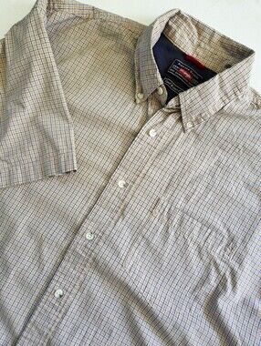 Wrangler Cool River Cotton Micro Check Plaid Short Sleeve Shirt XL